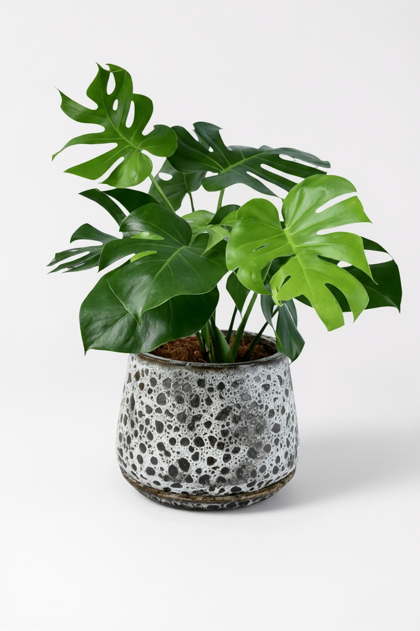 big brown moon pot (with matching water tray)