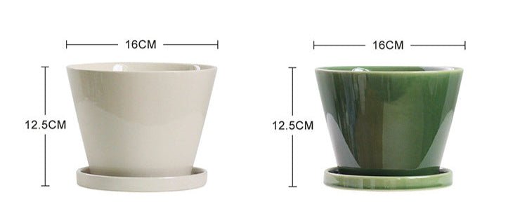 Retro Glazed Planter - Planter - 5648632823312 - Tumbleweed Plants - Online Plant Delivery Singapore