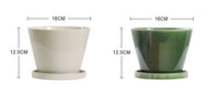 Retro Glazed Planter - Planter - 5648632823312 - Tumbleweed Plants - Online Plant Delivery Singapore