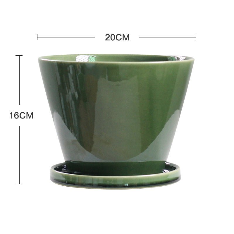 Retro Glazed Planter - Planter - 5648632823314 - Tumbleweed Plants - Online Plant Delivery Singapore