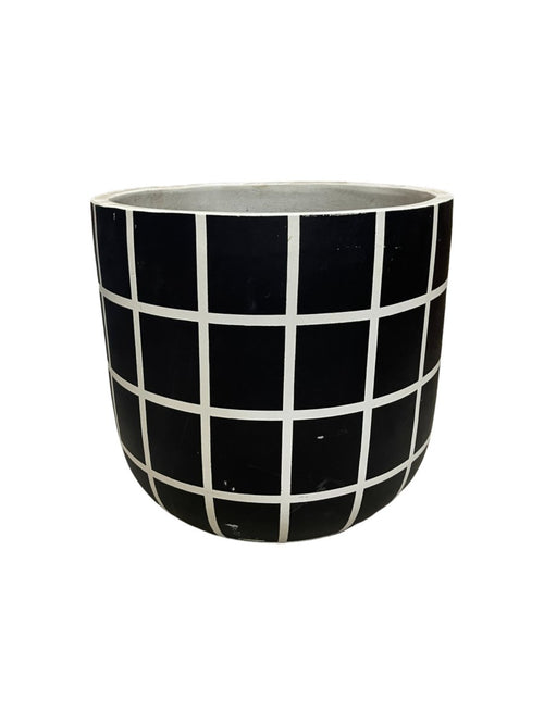 Second Chance: Black and White Grid Pot - Basket - Tumbleweed Plants - Online Plant Delivery Singapore