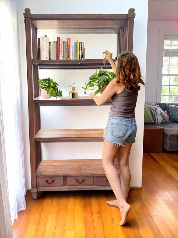 Second Chance: Vintage Wooden Shelves - Second Chance - SECO - SECO - 6875 - Tumbleweed Plants - Online Plant Delivery Singapore