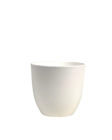 Small Luxe Plastic Pot - White