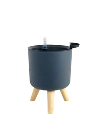 Small Self Watering Pot with Stand - black - Pots - Tumbleweed Plants - Online Plant Delivery Singapore