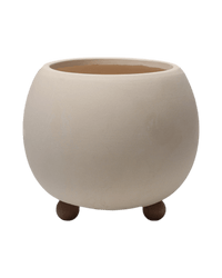 Terracotta Cream Pot with Wooden Legs - Pots - 5563589720944 - Tumbleweed Plants - Online Plant Delivery Singapore