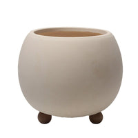 Terracotta Cream Pot with Wooden Legs - Pots - 5563589720943 - Tumbleweed Plants - Online Plant Delivery Singapore