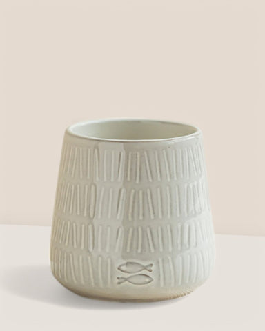 Twiggy White Glazed Pot