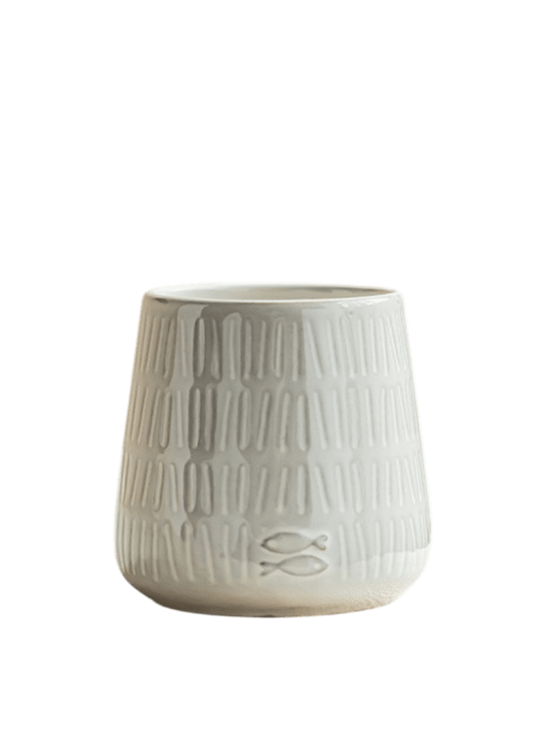 Twiggy White Glazed Pot - Pots - 5851054787688 - Tumbleweed Plants - Online Plant Delivery Singapore