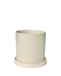 White Flour Planter - cylinder - Pots - Tumbleweed Plants - Online Plant Delivery Singapore