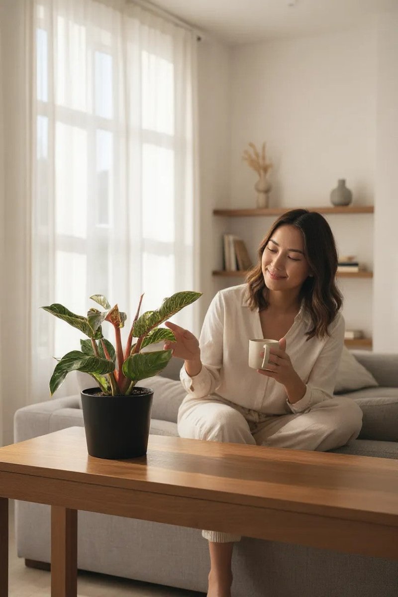 Philodendron Birkin - Pink - Potted plant - POTT - PHIL - GRW - 7468 - Tumbleweed Plants - Online Plant Delivery Singapore