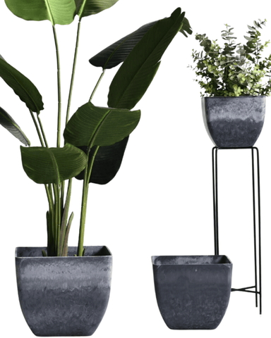 Airstone Cube Pots - XL - blue / 32cm
