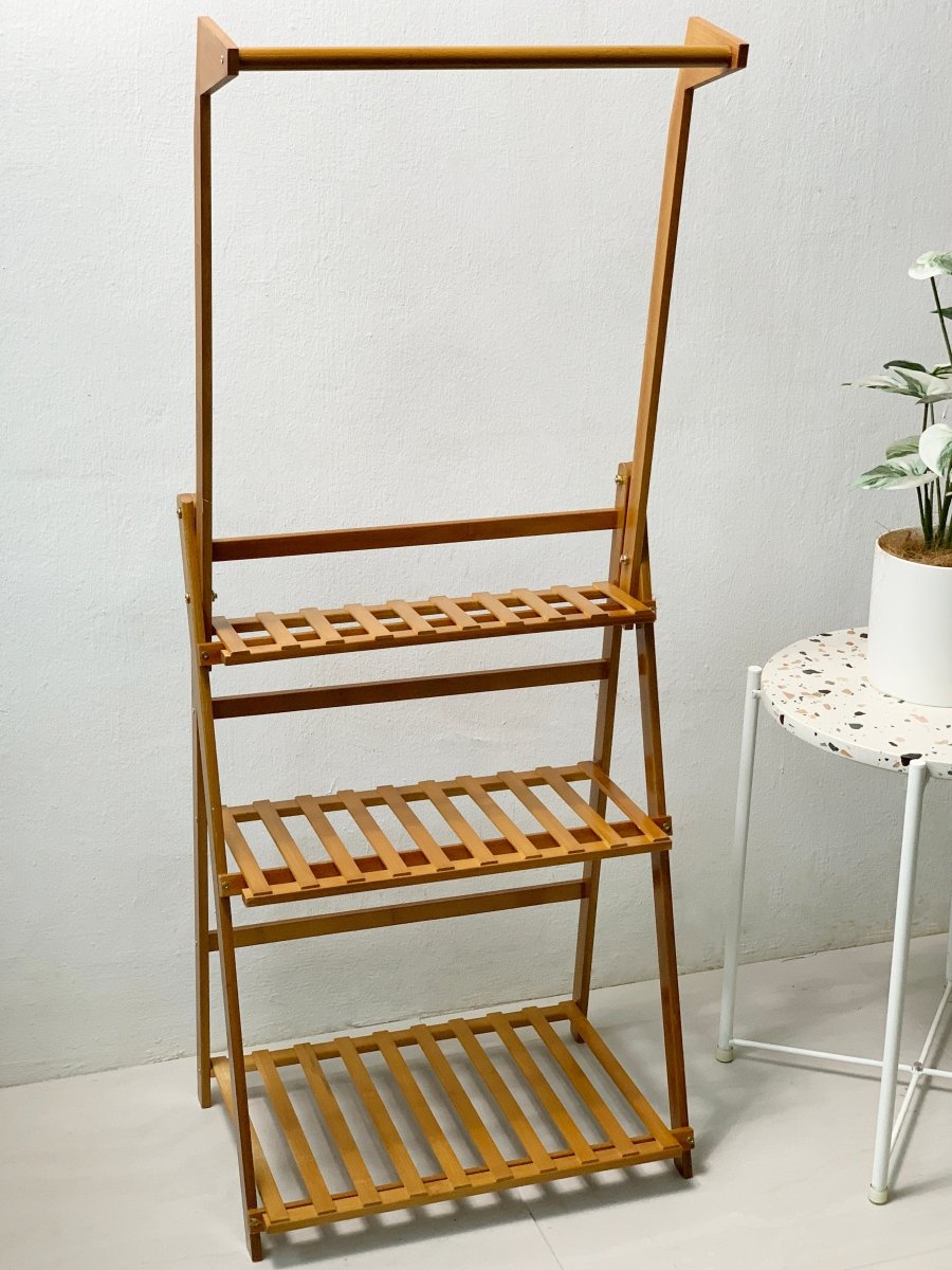 Foldable Plant Rack - with hanging bar - Home Decor - Tumbleweed Plants - Online Plant Delivery Singapore