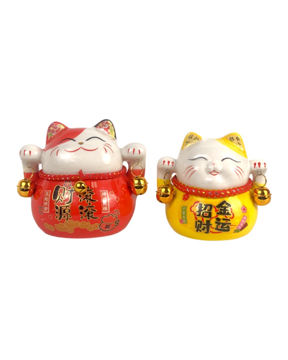 Good Fortune Cat Decor (Only Available As An Add-On Only) - red - Add Ons - Tumbleweed Plants - Online Plant Delivery Singapore