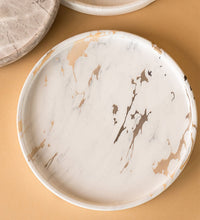 Marble-effect Trays - white black + gold