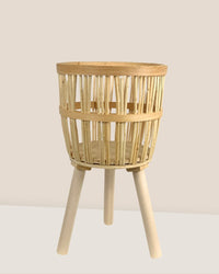 Bamboo Basket with Stand - Medium - Stand - Tumbleweed Plants - Online Plant Delivery Singapore