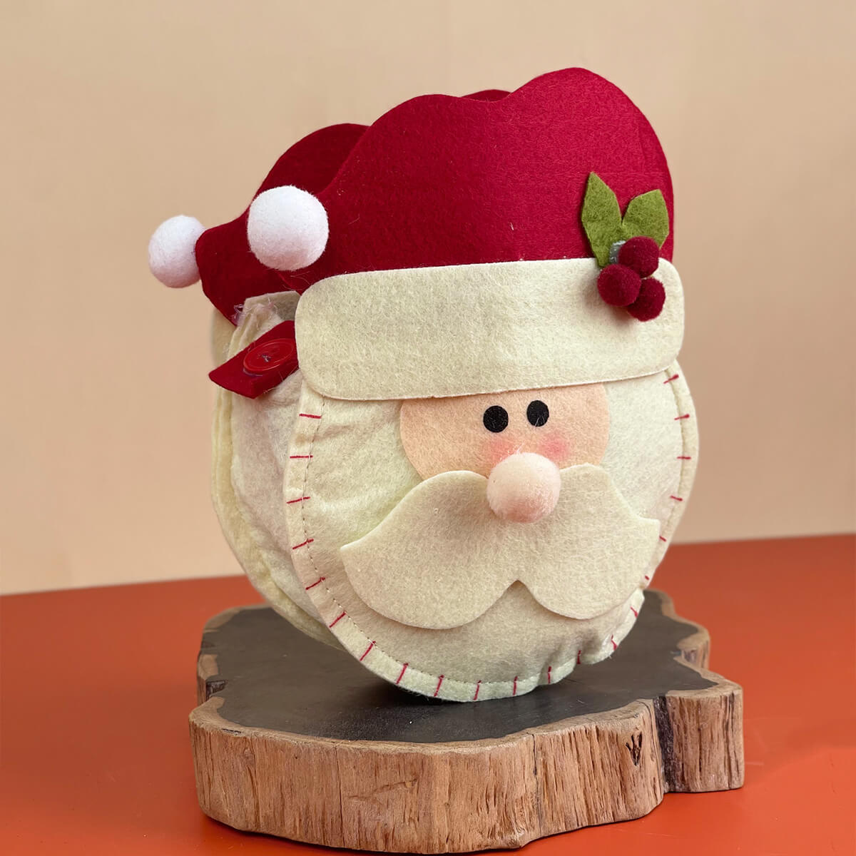 Christmas Cartoon Felt Pot - Santa Claus - Planter - Tumbleweed Plants - Online Plant Delivery Singapore