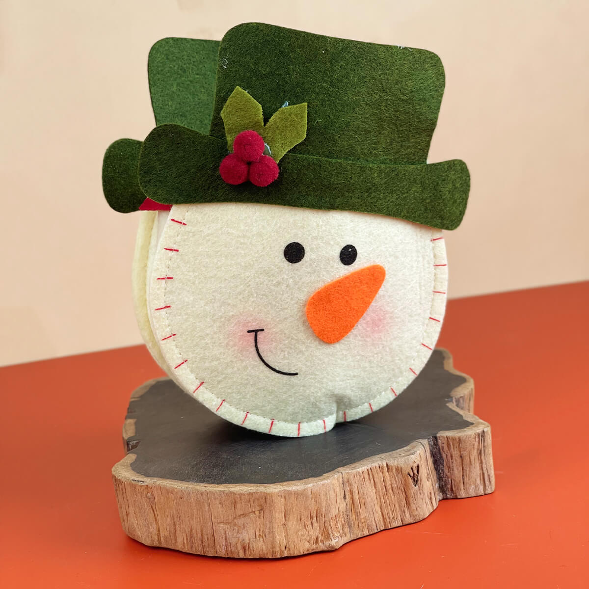 Christmas Cartoon Felt Pot - Snowman - Planter - Tumbleweed Plants - Online Plant Delivery Singapore