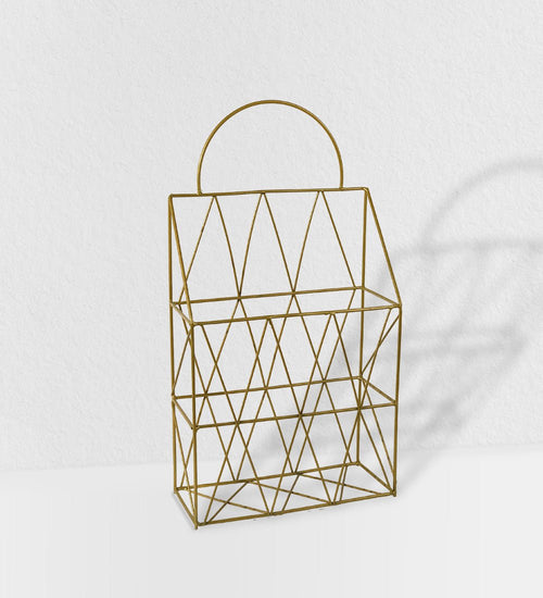 Gold Magazine rack - Home Decor - Tumbleweed Plants - Online Plant Delivery Singapore