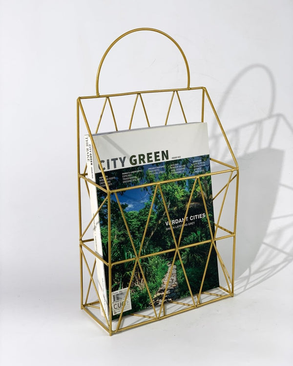 Gold Magazine rack - Home Decor - Tumbleweed Plants - Online Plant Delivery Singapore