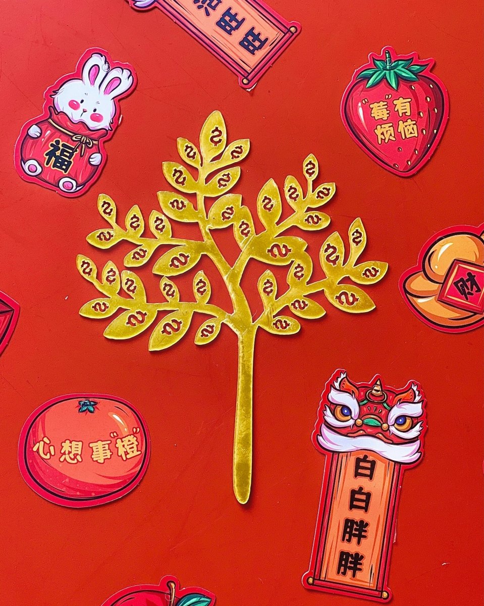 Golden Prosperity Tree Deco - Add Ons - Tumbleweed Plants - Online Plant Delivery Singapore