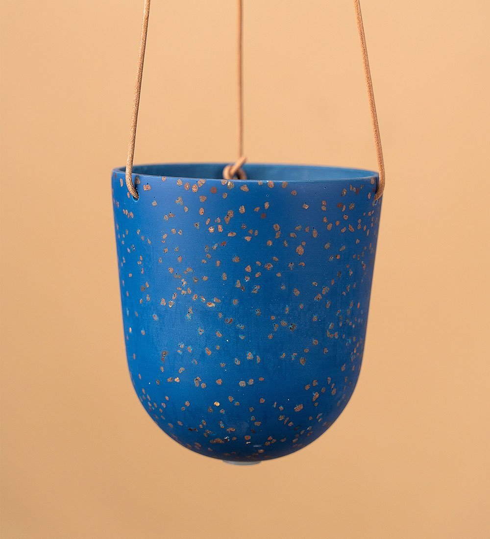 Hanging Terrazzo Planters by Capra Designs - neptune blue - Hanging - Tumbleweed Plants - Online Plant Delivery Singapore