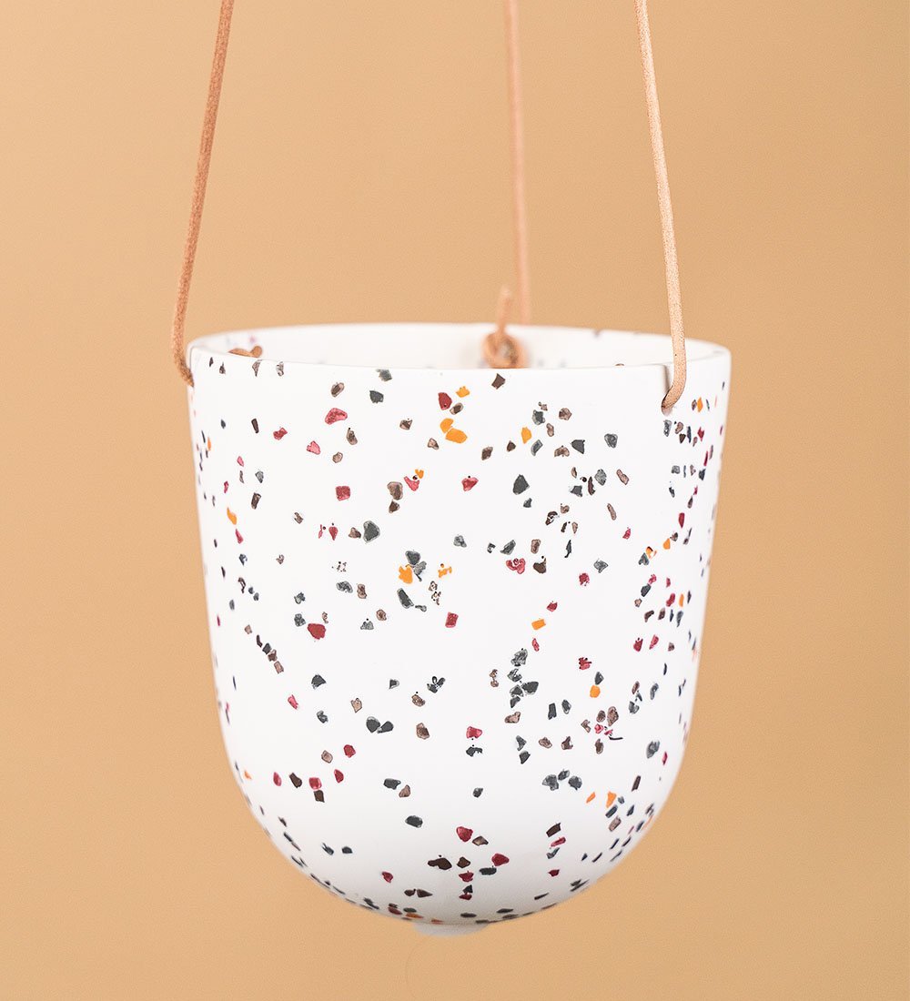 Hanging Terrazzo Planters by Capra Designs - white - Hanging - Tumbleweed Plants - Online Plant Delivery Singapore