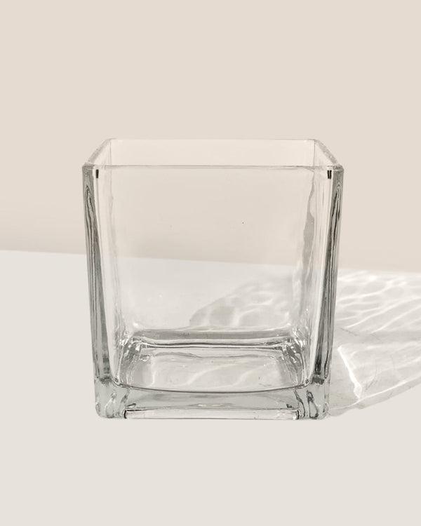 Krystal Glass Cube Planter (Hydro Friendly) - medium - Pot - Tumbleweed Plants - Online Plant Delivery Singapore