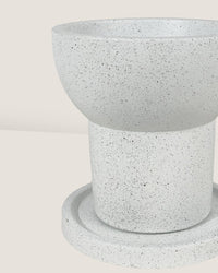 Little Tower White with Tray Planter - Pot - Tumbleweed Plants - Online Plant Delivery Singapore