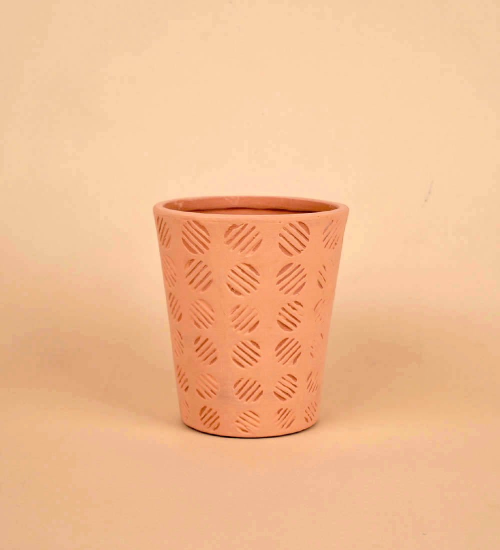 Striped Circle Terracotta Pot - Pot - Tumbleweed Plants - Online Plant Delivery Singapore