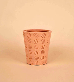 Striped Circle Terracotta Pot